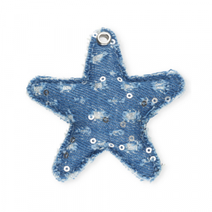 Ciondoli accattivanti stella denim-look blu denim