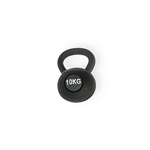 Ciondoli accattivanti kettlebell "10kg" nero-grigio scuro-bianco