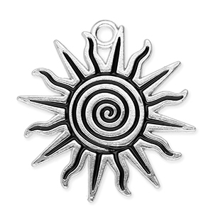 Ciondoli di metallo sole con spirale argento-nero