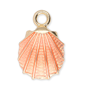Ciondoli di metallo conchiglia oro-rosa pesca