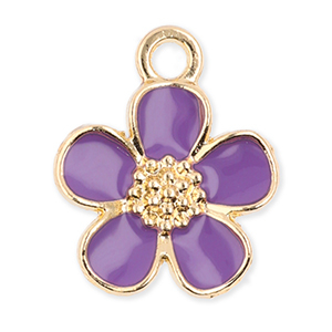 Ciondoli di metallo fiore oro-viola