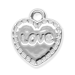 Ciondoli di metallo cuore "Love" argento
