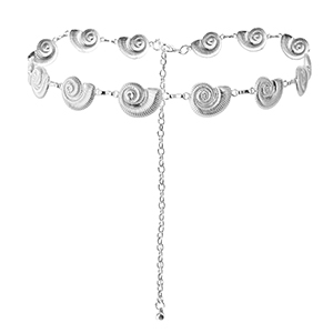 Catena per i fianchi conchiglie argento