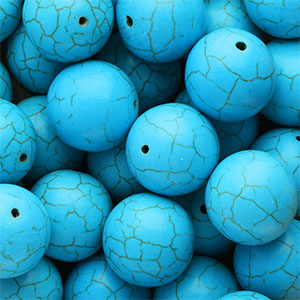 Perline di ceramica 20mm blu