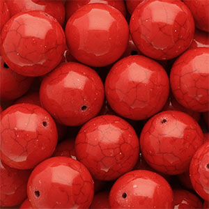 Perline di ceramica 20mm rosso