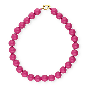 BY31&reg; Collane di perline acrilico 16mm lucido rose violet-oro