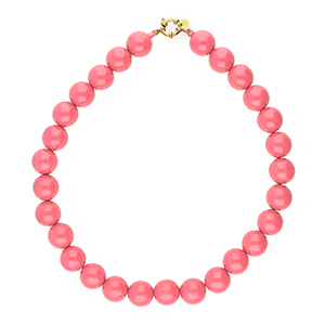 BY31&reg; Collane di perline acrilico 16mm lucido pink lemonade-oro