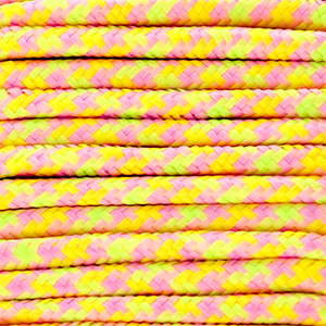 Paracord alla moda 6mm giallo-rosa chiaro-verde lime