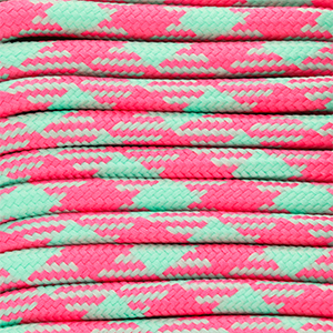 Paracord alla moda 6.5mm rosa hot-verde menta