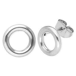 Orecchini in acciaio inossidabile tondi argento