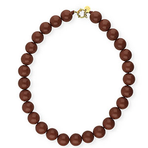 BY31&reg; Collane di perline acrilico 16mm lucido Cappuccino brown-oro