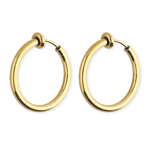 Orecchini in acciaio inossidabile a cerchio&nbsp;clip oro