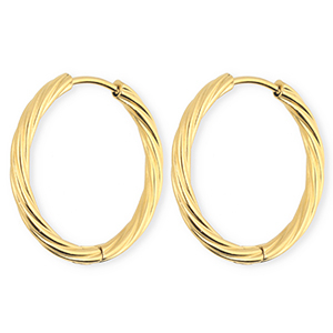 BY31&reg; Orecchini a cerchio in acciaio inossidabile a spirale oro
