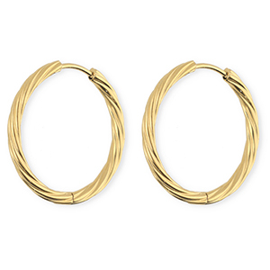 BY31&reg; Orecchini a cerchio in acciaio inossidabile a spirale oro