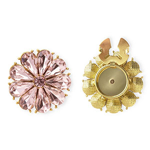 Copri bottoni a fiore sfaccettati oro-rosa