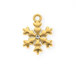 Ciondoli in acciaio inossidabile con strass copo de nieve oro-cristallo