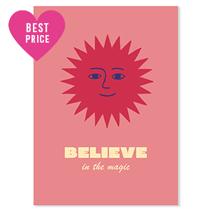 BY31&reg; Espositori bigiotteria in cartoncino "Believe in the magic" rosso-rosa corallo-giallo-blu