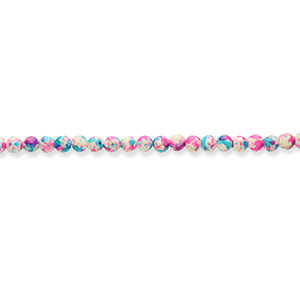 Perline di ceramica 8mm bianco-fucsia-blu
