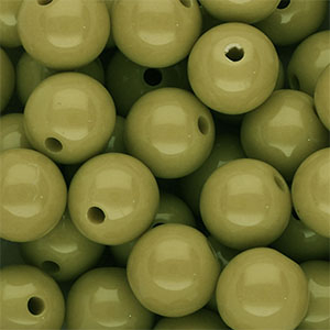 DQ Perline in acrilico 14 mm lucido verde oliva