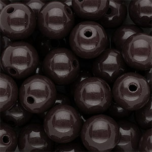 DQ Perline in acrilico 14 mm lucido marrone cioccolato scuro