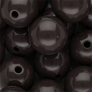 DQ Perline in acrilico 18 mm lucido marrone cioccolato scuro