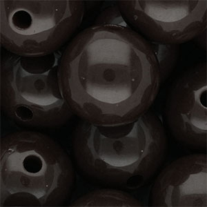 DQ Perline in acrilico 20 mm lucido marrone cioccolato scuro