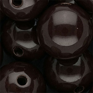 DQ Perline in acrilico 25 mm lucido marrone cioccolato scuro