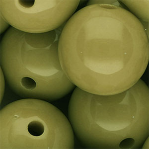 DQ Perline in acrilico 25 mm lucido verde oliva