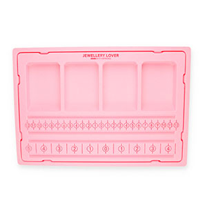 BY31&reg; tavoletta per braccialetti/perline con coperchio rosa 8+2
