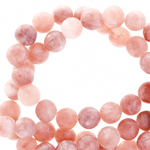 Perline in pietra naturale Calcedonio (Quarzo) e Agata 4mm opaca rosa sbiadito