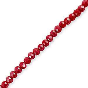 Perline sfaccettate 4x3mm rondella rosso scuro