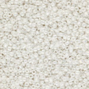 Perline di vetro rocailles 8/0 (3 mm) bianco perla