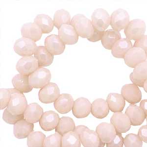 Perline sfaccettate 4x3mm rondella beige pristine-effetto perlato