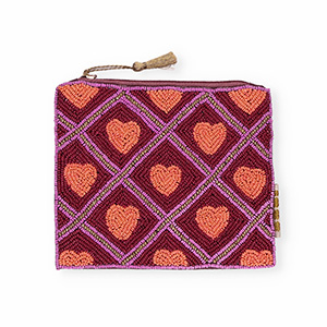 BY31&reg; Pochette cuori rosa lilla-rosso porto-rosso corallo-oro