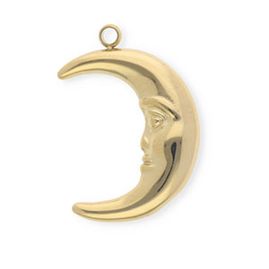 Ciondoli in acciaio inossidabile luna oro