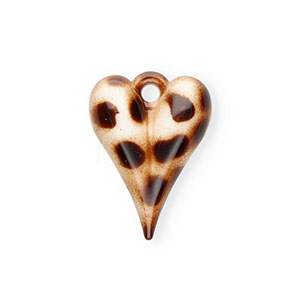 Ciondoli accattivanti cuore con macchie marrone scuro-bianco