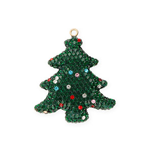 Ciondoli accattivanti albero di Natale con strass verde scuro-multicolore