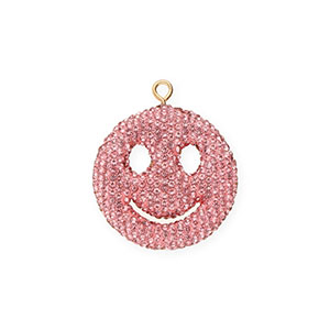 Ciondoli accattivanti smiley con strass rosa