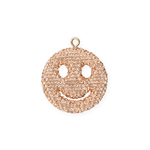 Ciondoli accattivanti smiley con strass pesca chiaro