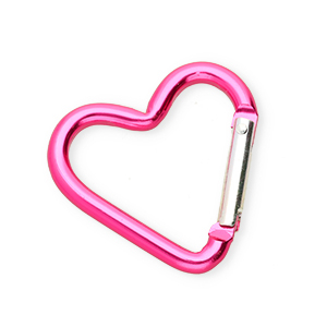 Componenti colorati anello bris&eacute; portachiavi cuore rosa magenta lucido