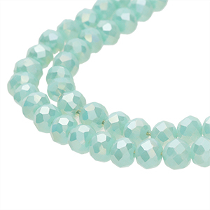 Perline sfaccettate 4x3 mm rondella acquamarina chiaro - effetto ambra