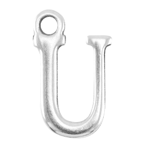 Ciondolo di metallo DQ a forma di lettera U argento antico (privo di nichel)