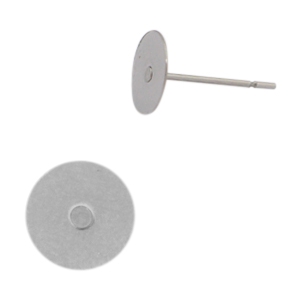 Orecchini in acciaio inossidabile/perni per cabochon 12mm argento 