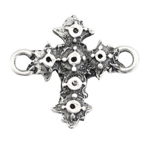 Ciondoli di metallo TQ distanziatore/castone a forma di croce argento antico