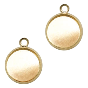 Castoni di metallo con anellino per cabochon 12 mm oro