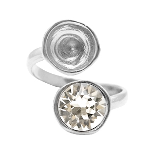 Componenti di metallo DQ anello con castoni per SS39 argento antico (privo di nichel)