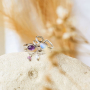 Eleganti anelli in acciaio inossidabile con pietra naturale